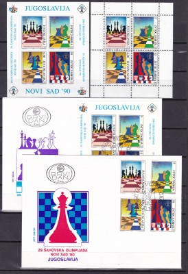 Iugoslavia 1990 sport SAH MI bl.38,39 + FDC MNH foto