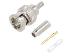 Conector BNC 75&Omega; drept, aurit