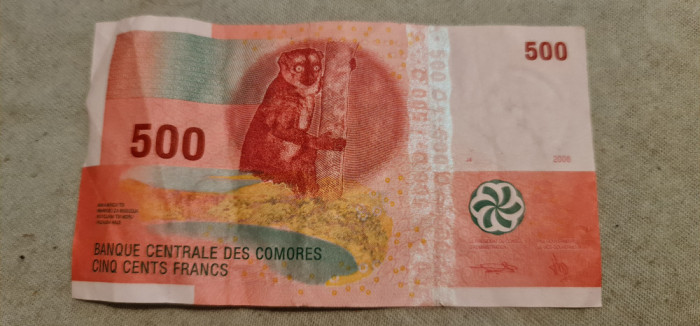 Insulele Comore - 500 francs 2006.