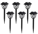 Set 6X Lampi solare pentru gradina tip felinar, negru, Oem