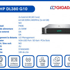 HP DL380 G10 2x Gold 6138 64GB P408i 2x PS Server 6 Luni Garantie