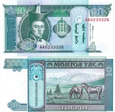 MONGOLIA 10 tugrik 1993 UNC!!!