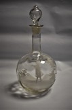 Decantor / Sticla lichior cu dop - sticla pictata Mary Gregory Boemia cca. 1900