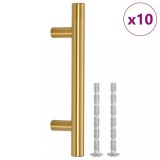 Manere de dulap, 10 buc., auriu, 64 mm, otel inoxidabil