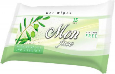 Servetele Umede Wet-Wipes Mon Face With Olive Oil And Vitamin E foto