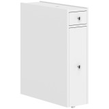 HOMCOM Dulap Baie Slim cu 2 Sertare și Compartiment Deschis, 16x48x58 cm, Alb | Aosom Romania