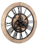 Ceas perete lemn metal otel maro Ticking &Oslash;80x5h