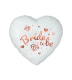 Balon folie model inimioara cu inscriptie Bride to be alb 46 cm, Godan