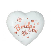 Balon folie model inimioara cu inscriptie Bride to be alb 46 cm foto