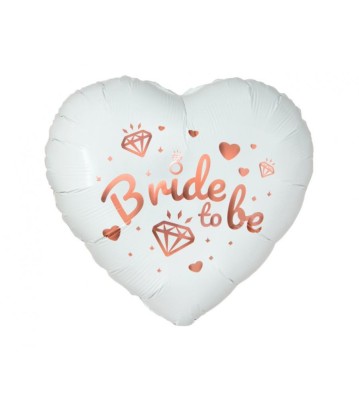 Balon folie model inimioara cu inscriptie Bride to be alb 46 cm foto