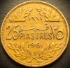 Moneda exotica 25 PIASTRES - LIBAN, anul 1961 * cod 767 = excelenta, Asia