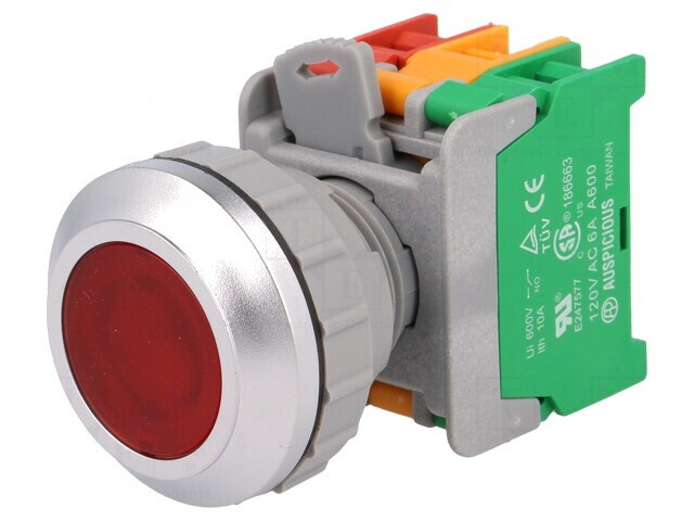 Comutator apăsare 30mm 1NC 1NO