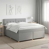 Cumpara ieftin Pat boxspring cu saltea Gri deschis 160 x 200 cm Tesatura