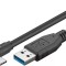 Cablu USB TYPE C tata la USB A 3.0 tata unghi 90 grade 1m 15W 5Gbps Goobay