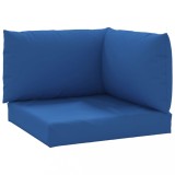 Perne pentru canapea din paleti, 3 buc., albastru, textil