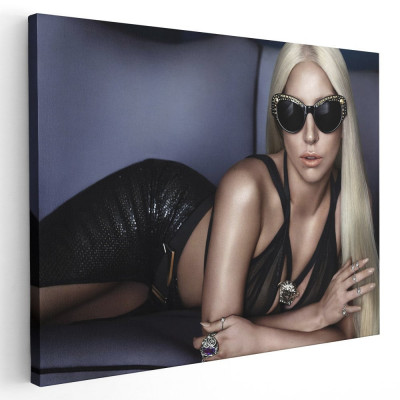 Tablou afis Lady Gaga cantareata 2276 Tablou canvas pe panza CU RAMA 80x120 cm foto