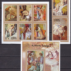 Ajman 1971 pictura Degas MI 835-842 B + bl. 276B MNH
