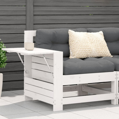 vidaXL Canapea cu cotieră de grădină, cu masă laterală, lemn masiv pin foto