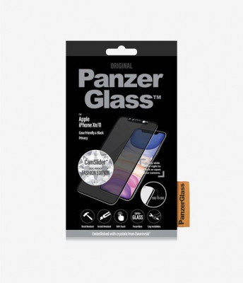 PanzerGlass - Geam Securizat Privacy Case Friendly CamSlider Swarovski pentru iPhone XR ?i 11, black foto