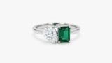 Cumpara ieftin Inel din Argint 925 Toi et Moi cu Cristale Emerald si Lacrima