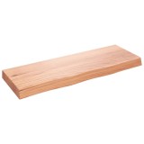 Cumpara ieftin Blat de baie, maro deschis, 80x30x(2-6) cm, lemn masiv tratat
