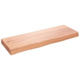 Raft de perete maro deschis 80x30x(2-6) cm lemn stejar tratat GartenMobel Dekor, vidaXL