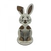 Iepuras decorativ cu suport 24 cm lungime x 12 cm latime x 11 cm inaltime pentru creioane sau ou personalizat cu textul Paste fericit confectionata di, Oem