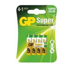 Baterie GP Batteries, Super Alcalina AAA (LR03) 1.5V alcalina, blister 5 buc. &quot;GP24A4/1-2PL5&quot; &quot;GPPCA24AS126&quot; (timbru verde 0.2 lei) - 388764