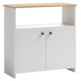 Cumpara ieftin Consola Marcel Alb-Oak 80x32x80 cm