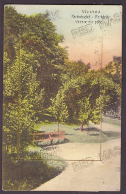 3643 - OCNA-SIBIULUI Park Leporello -old postcard + 10 mini photocards used 1908 foto