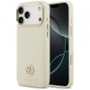 Husa MagSafe pentru Apple iPhone 17 Pro Max, Guess, Grained Strass Logo, Bej