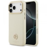 Husa MagSafe pentru Apple iPhone 17 Pro Max, Guess, Grained Strass Logo, Bej