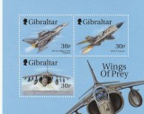 Gibraltar 1999 - Aviatie , Bloc 3 valori dantelate , MNH , Mi.Bl.38