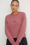 Adidas hanorac de bumbac All SZN femei, culoarea roz, cu imprimeu, IY6854