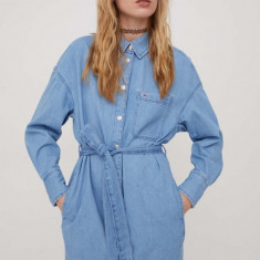 Tommy Jeans rochie din denim mini, oversize DW0DW17421