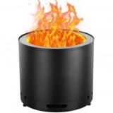 Incalzitor terasa fara fum, Vivatechnix Otel inoxidabil, Diametru 380 mm, Inaltime 320 mm, Negru