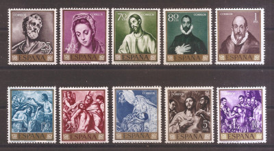 Spania 1961 - Ziua timbrului - Tablouri de El Greco, MNH foto