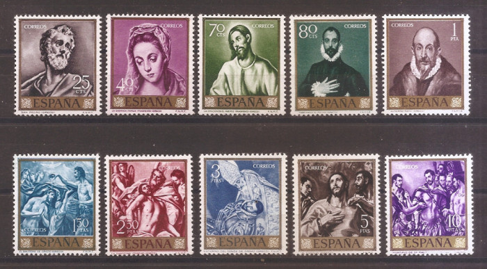 Spania 1961 - Ziua timbrului - Tablouri de El Greco, MNH
