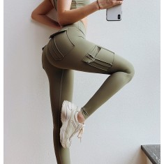 F778-120 Pantaloni sport/casual cu talie inalta si material elastic