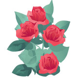 Sticker decorativ, Trandafir, Rosu, 72 cm, 10392ST
