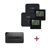 PACHET TERMOSTAT DE AMBIENT CU CONTROL PRIN INTERNET PENTRU 2 ZONE CU 2 POMPE DE CIRCULATIE ENGO NEGRU E20i-B+ECB2-230