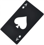 Cumpara ieftin Desfacator sticle model carte de joc As, otel inoxidabil, 8.5 x 5.4 cm, negru, Oem