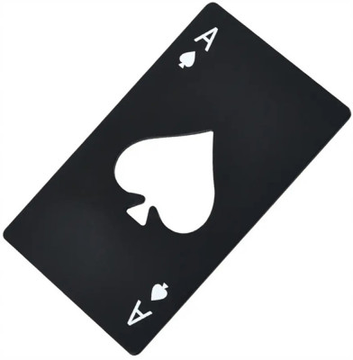 Desfacator sticle model carte de joc As, otel inoxidabil, 8.5 x 5.4 cm, negru foto