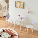 Set masa copii cu 2 scaune design inimioara Siljan alb lila [en.casa] HausGarden Leisure