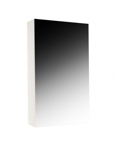 Dulap pentru baie cu front oglinda, 60 cm, PAL, usa, 3 rafturi, alb