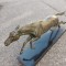 Superbă sculptura de dimensiuni mari,cal din bronz pe soclu din marmură