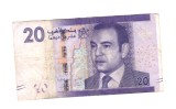 Bancnota Maroc 20 dirhams 2012, circulata, uzata