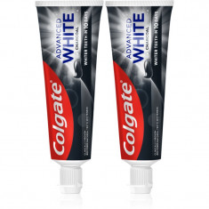 Colgate Advanced White Pasta de dinti albire cu cărbune activ 2x75 ml