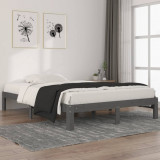 Cadru de pat, gri, 140x200 cm, lemn masiv de pin GartenMobel Dekor, vidaXL