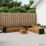 Cumpara ieftin Set de canapele de exterior 9 buc. 8-Locuri natural